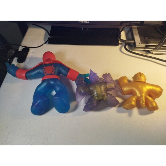 Heroes of Goo Jit Zu Lot of 3 - Large Spider-Man, Dark Terrack, Golden Blazigon - Picture 2 of 2